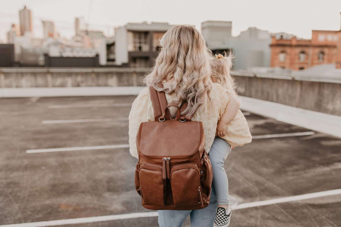 Tan Faux Leather Nappy Backpack