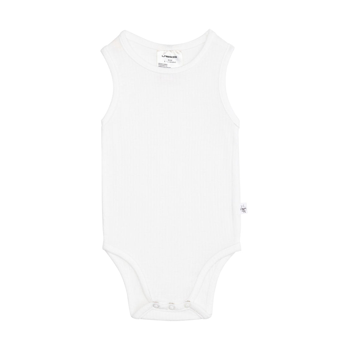 LÄSSIG - Sleeveless Baby Body - Eucalyptus Ribbed, milky