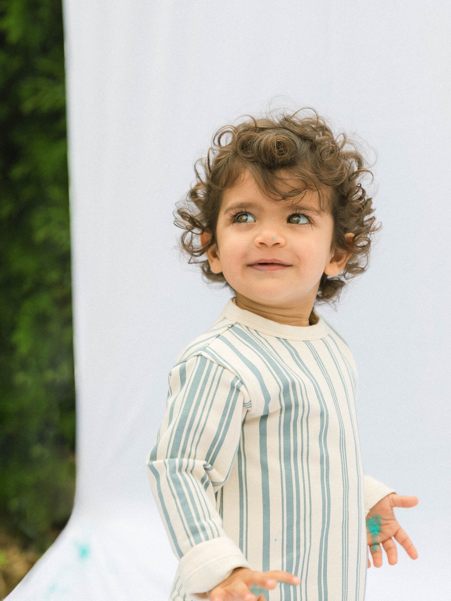 Longsleeve stripe mint blue