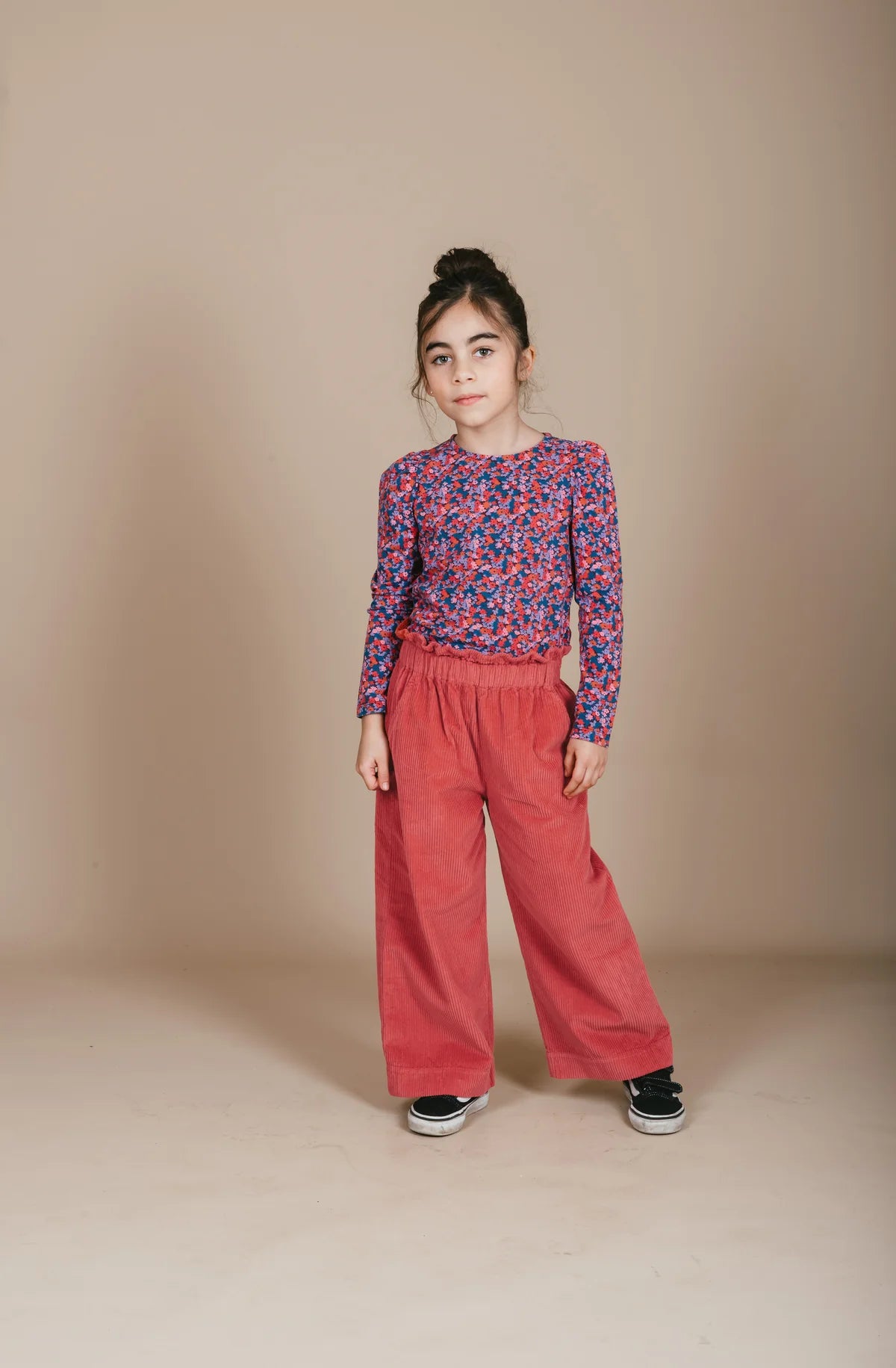 WIDE RUFFLE PANTS | MINERAL RED