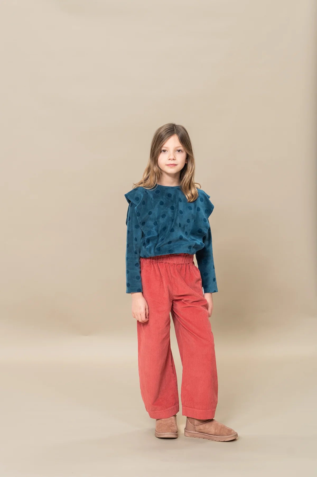 WIDE RUFFLE PANTS | MINERAL RED