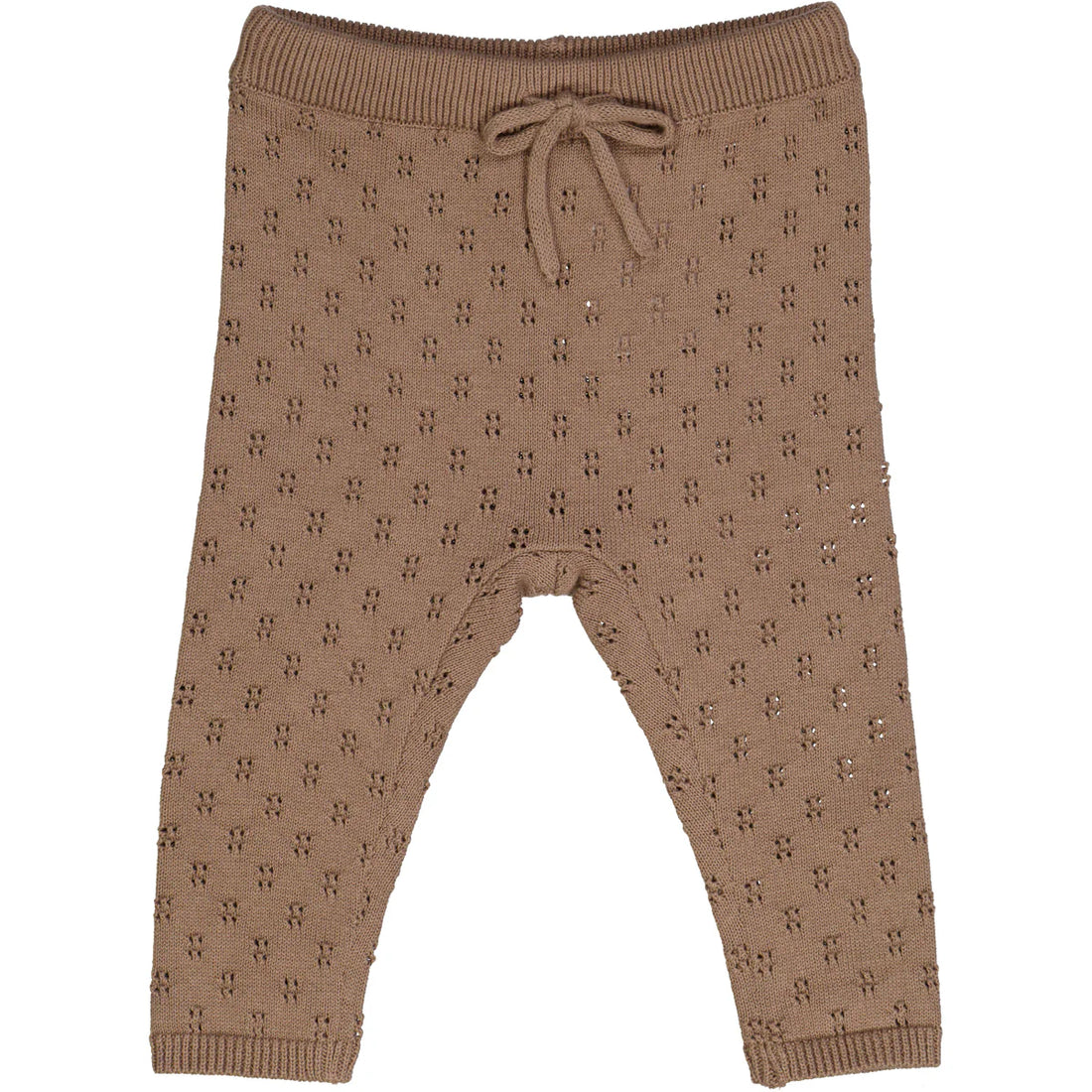 KNIT pants with hole pattern - Walnut