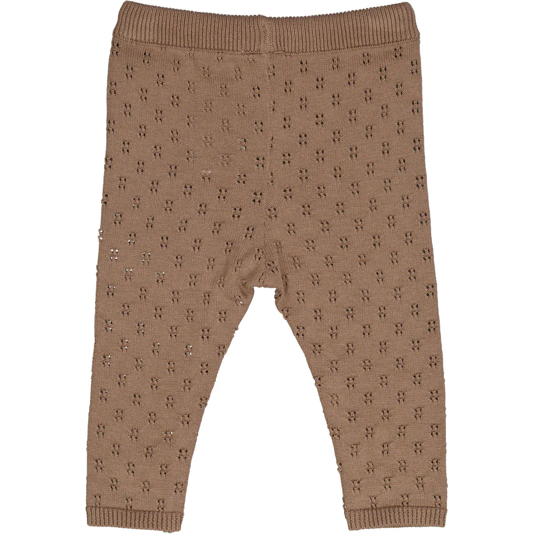 KNIT pants with hole pattern - Walnut