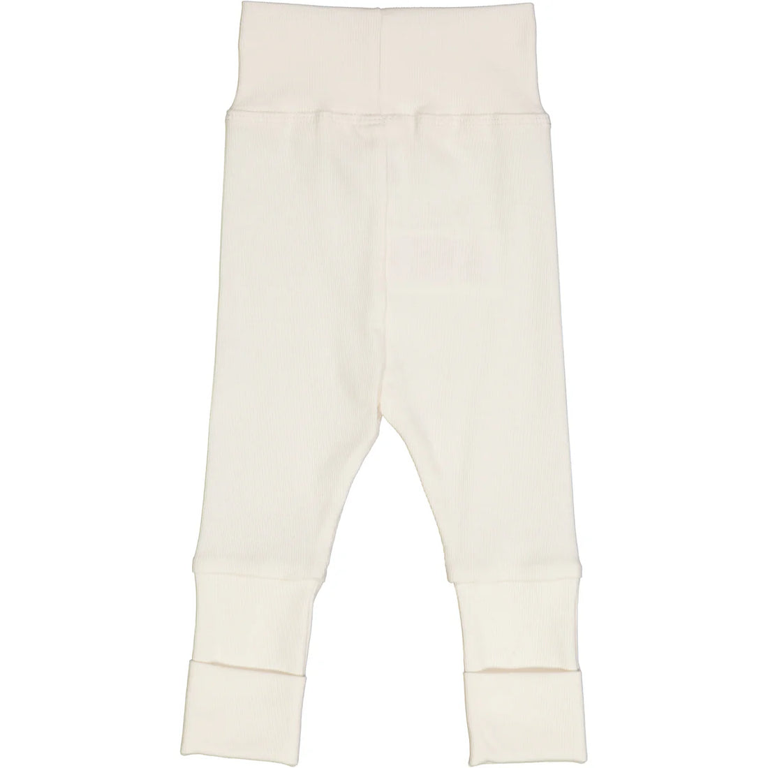 RIB pants with foldable feet -Cream