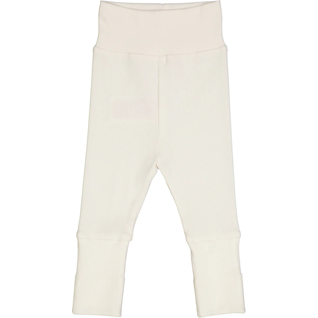 RIB pants with foldable feet -Cream