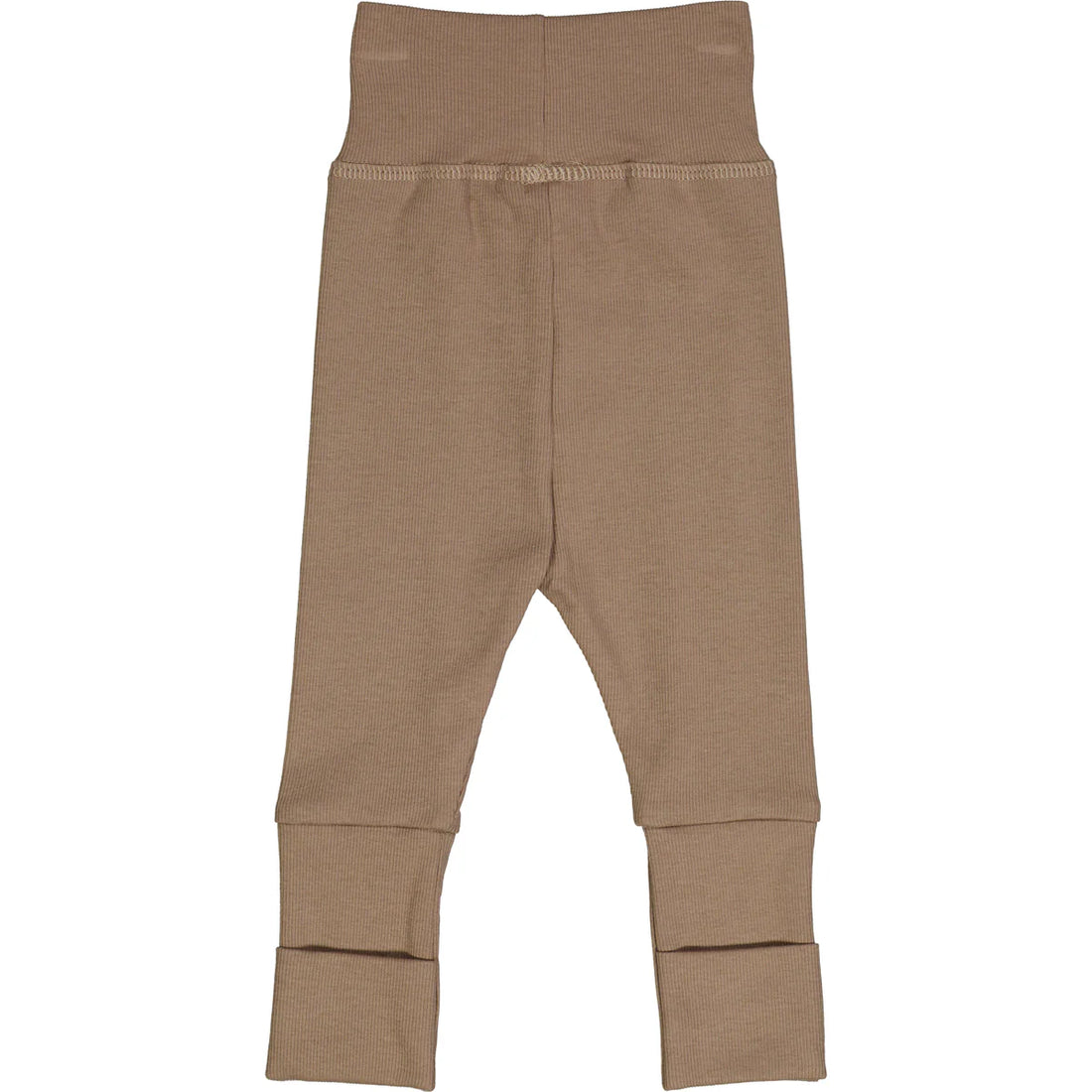 RIB pants with foldable feet - Walnut