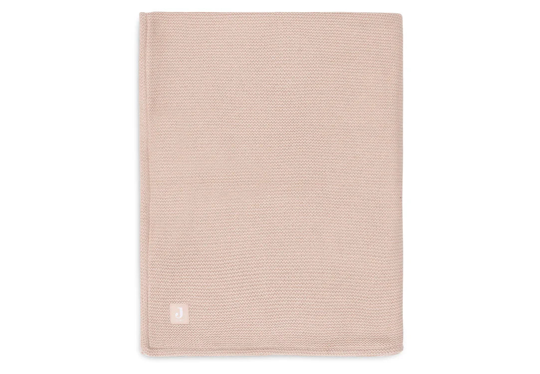 Jollein - Deken Wieg 75x100cm Basic Knit - Wild Rose/Fleece