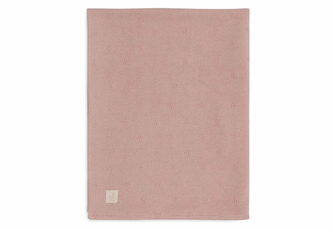 Jollein - Deken Wieg 75x100cm Cosy Knit - Wild Rose/Velvet