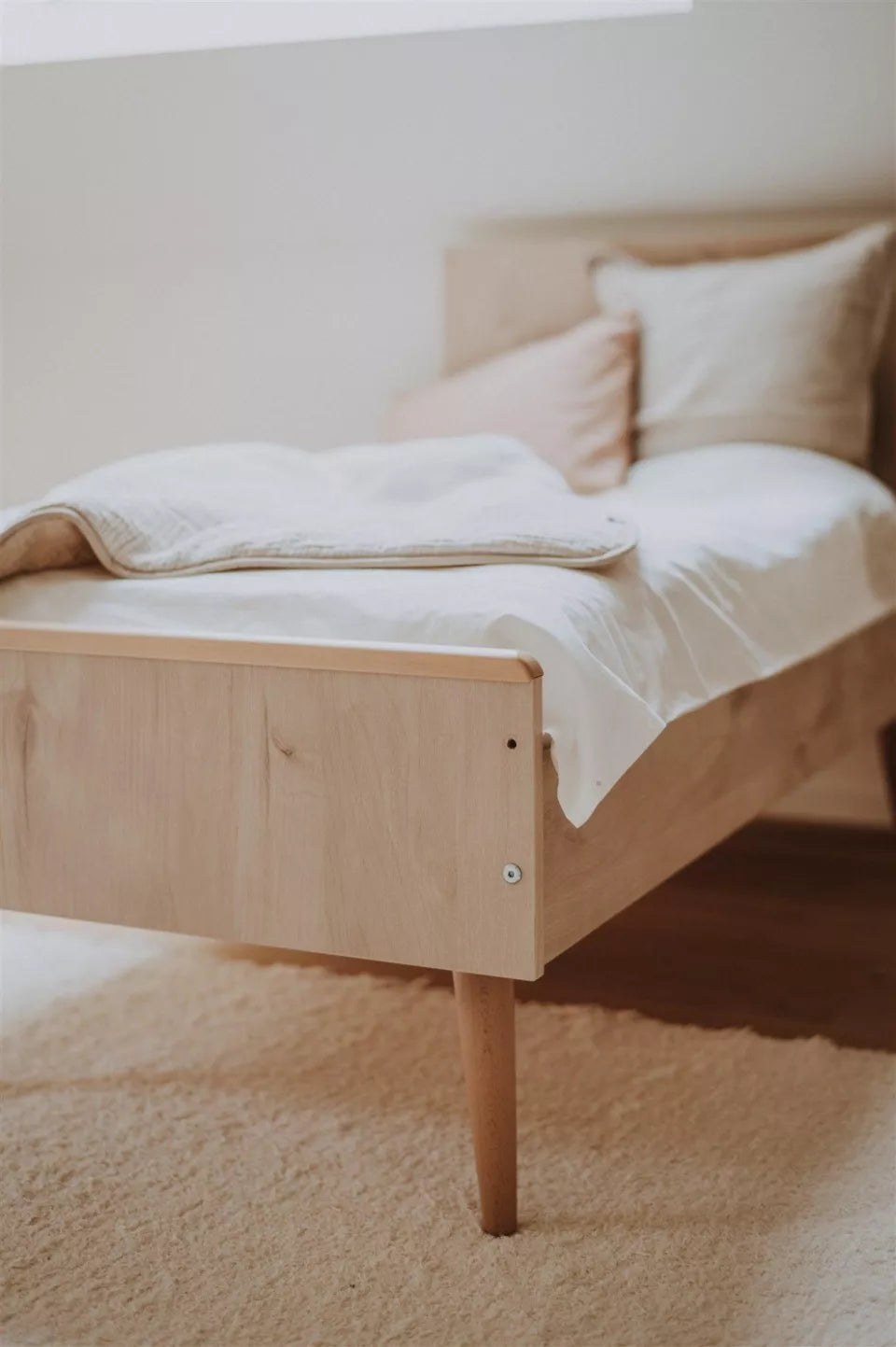 Quax - Cocoon Meegroei Bed - 140 x 70 cm - Natural Oak