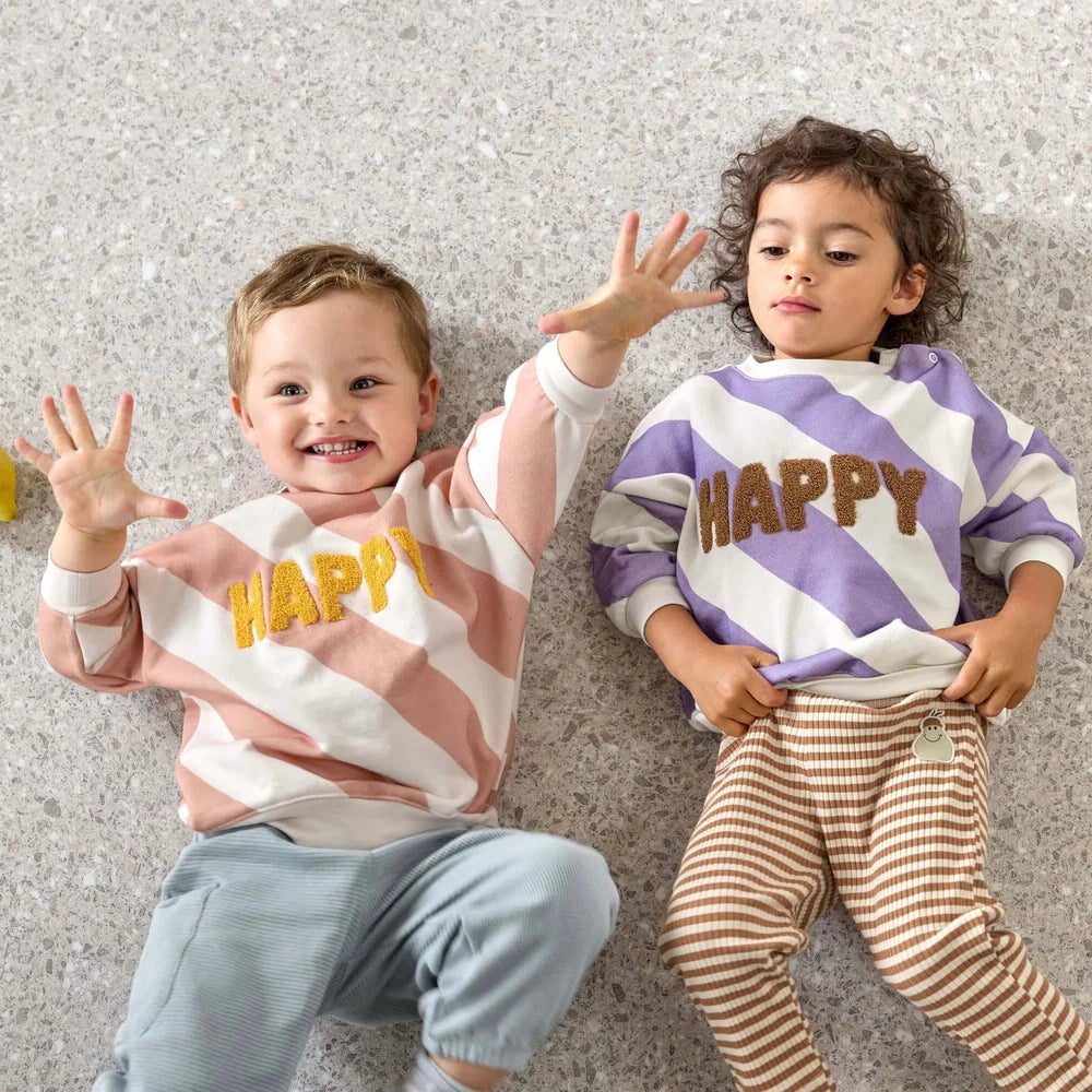 Lässig Kids Sweater GOTS - Happy Milky/Lilac