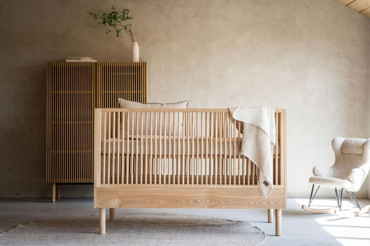 Quax - Hai No Ki Meegroei Bed - 140 x 70 cm - Natural Ash