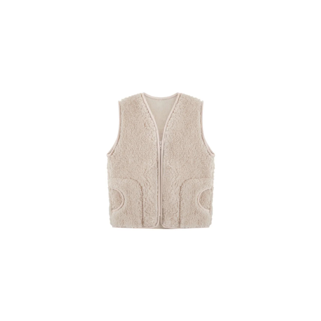 Wool vest adults - beige