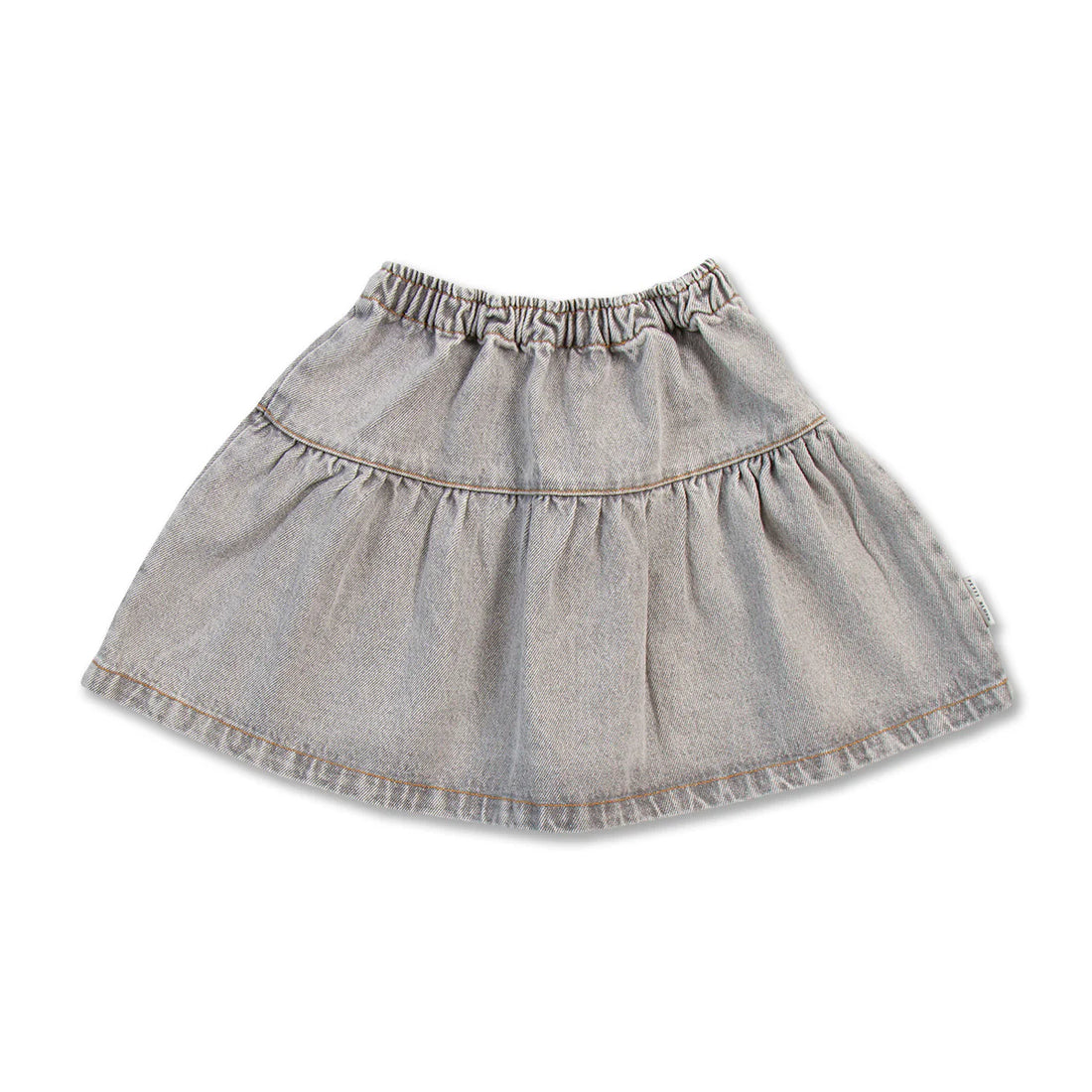 Jeans ruffle skirt/ Washed light grey