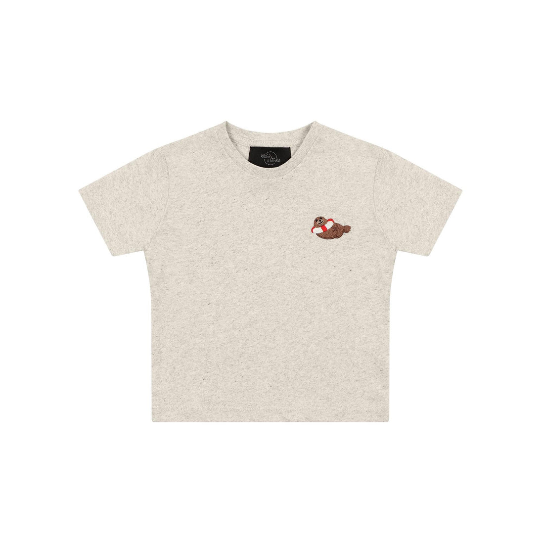 KIDS ZEEHOND T-SHIRT - GESPIKKELD BEIGE