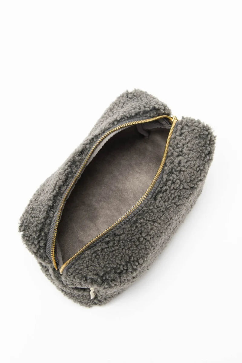 Dark Grey Teddy Pouch