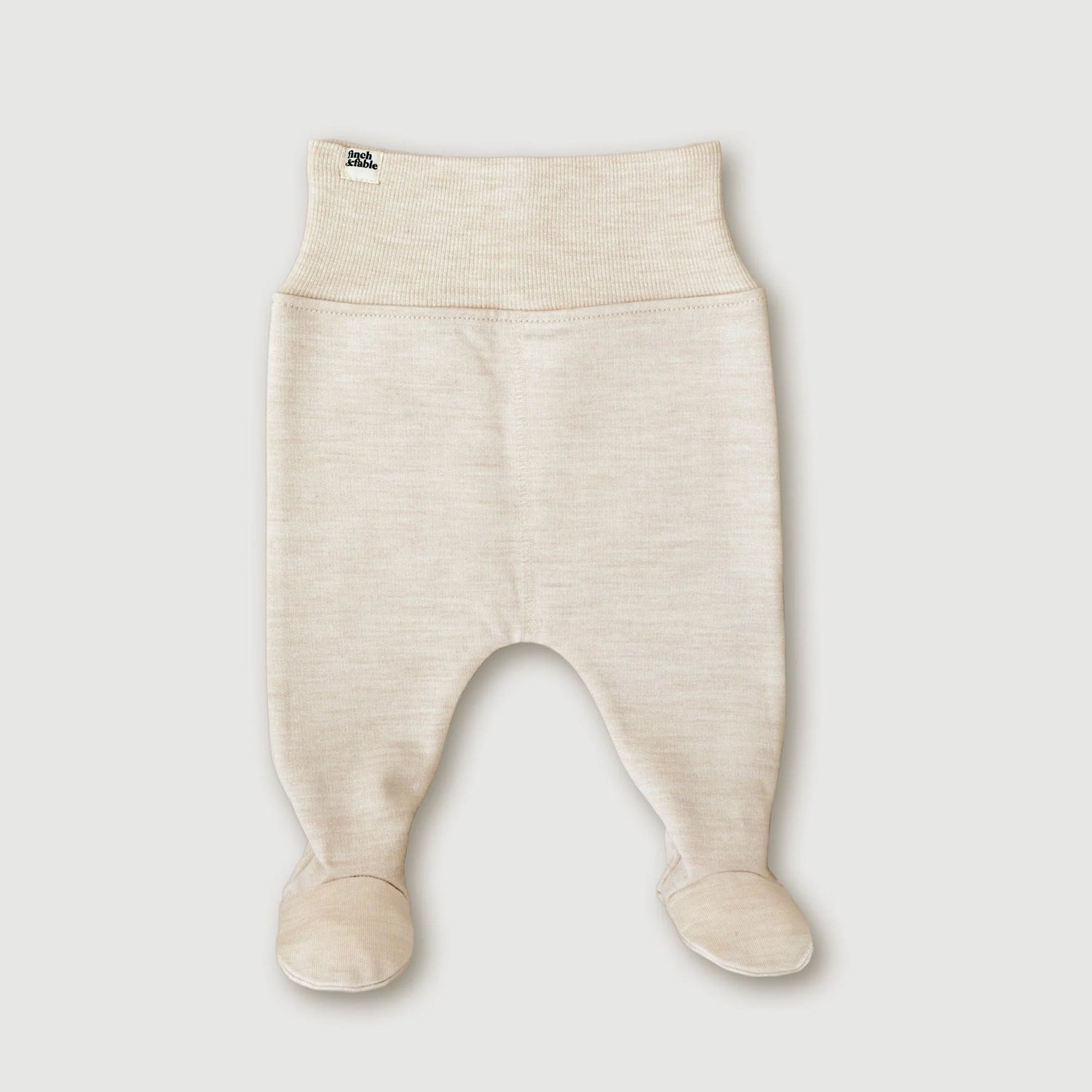 Wool Fleece Footed Pants - Oat