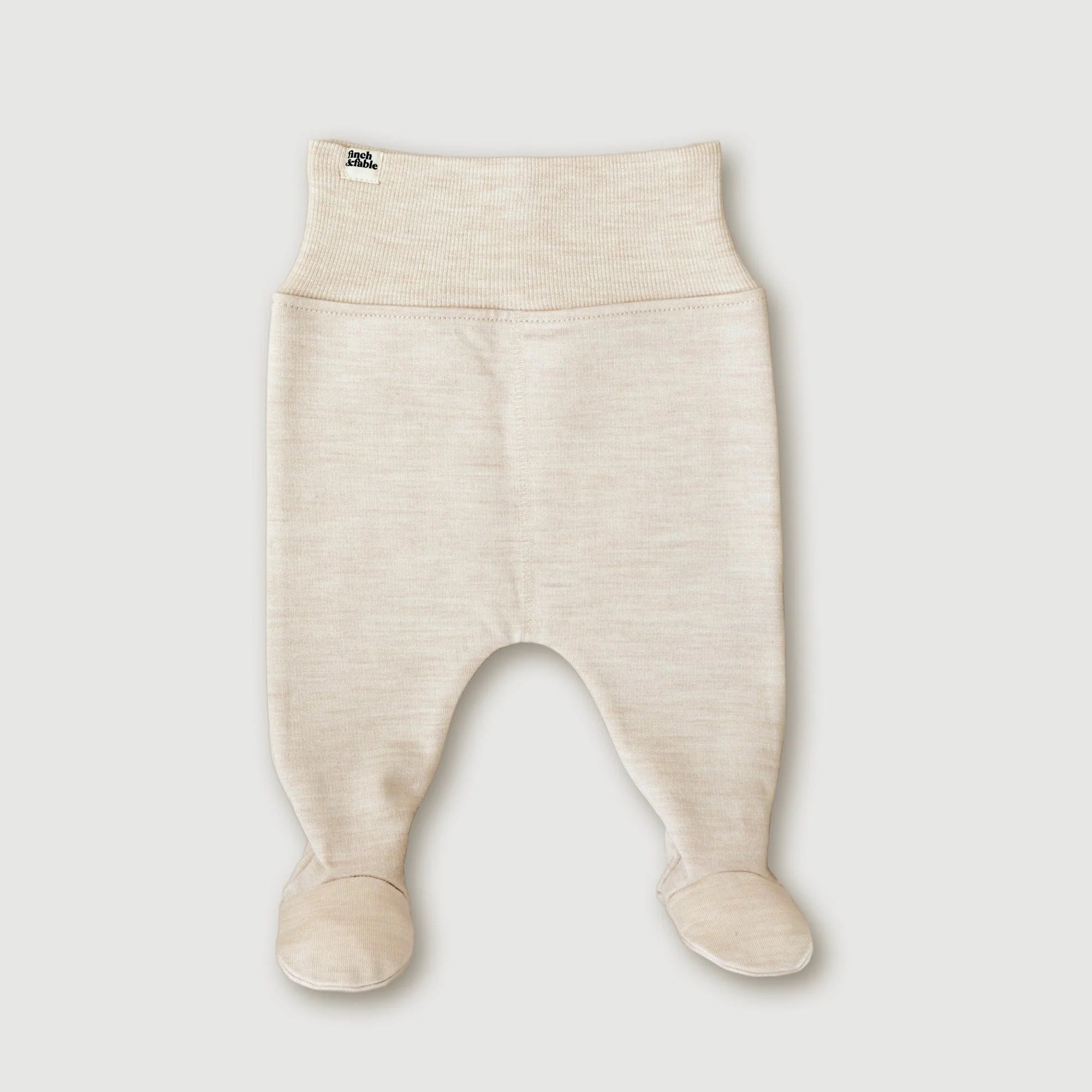 Wool Fleece Footed Pants - Oat