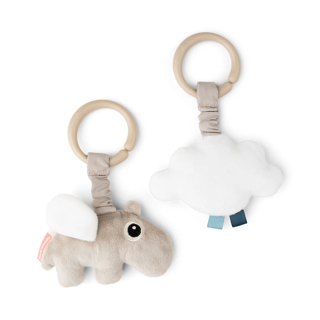 hanging activity toy 2 pcs - happy clouds - sand