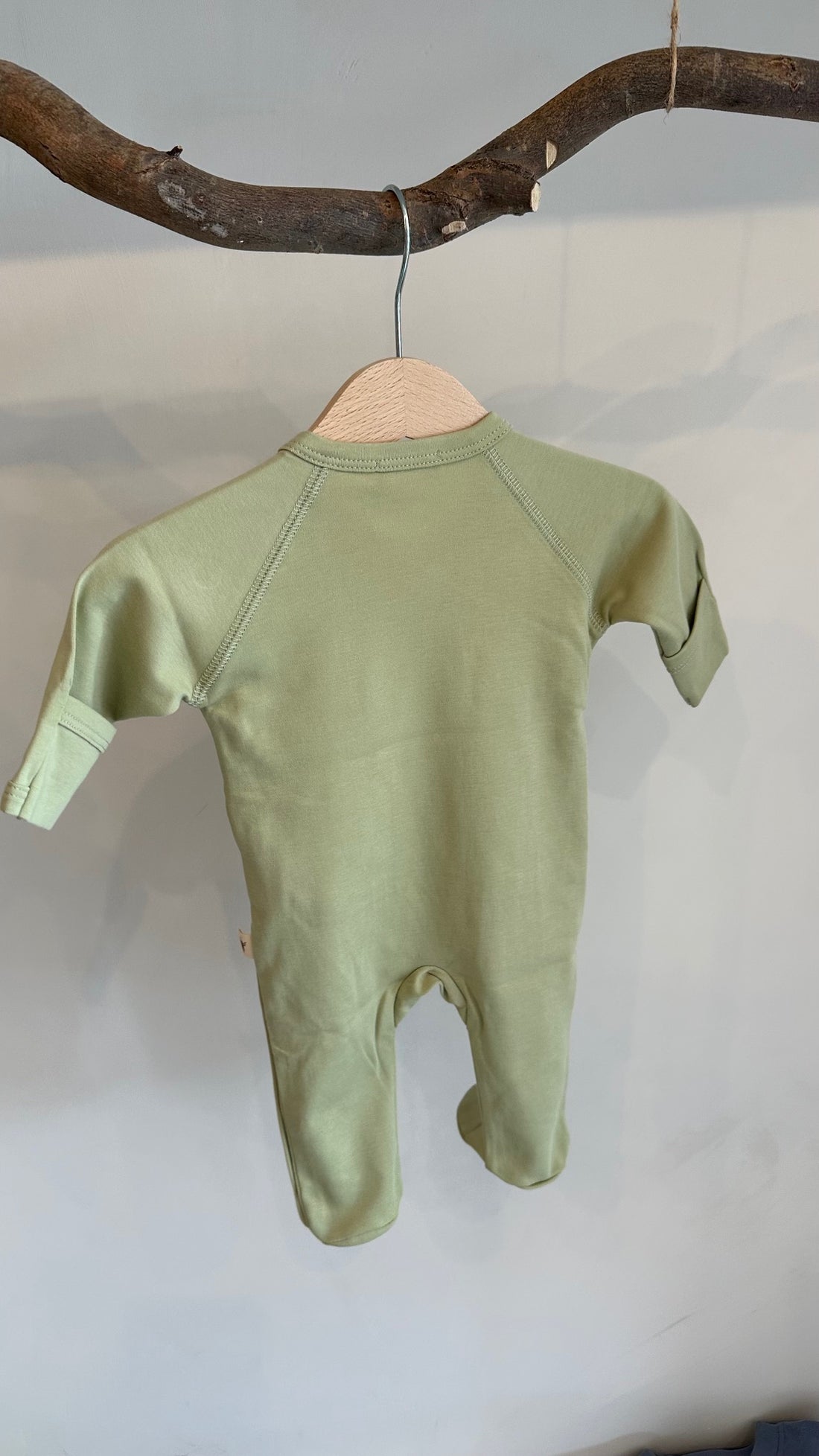 Kimono Footie met knoop verde