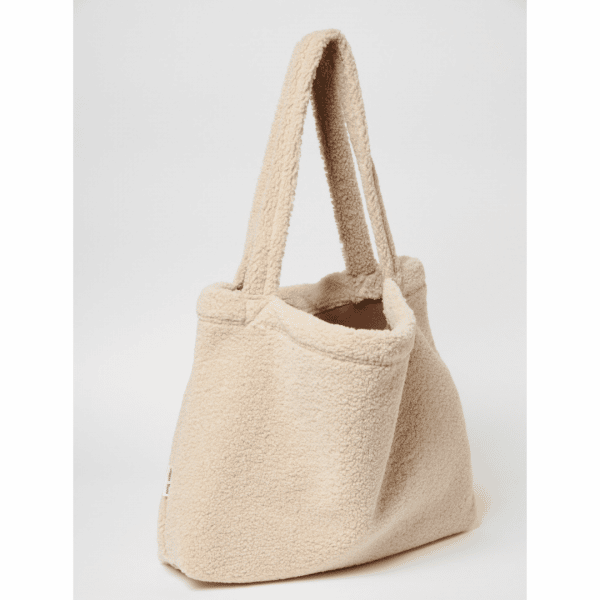 Chunky teddy mom-bag Ecru