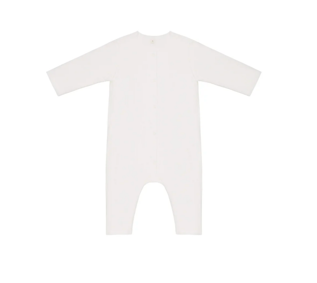 Rib romper natural white