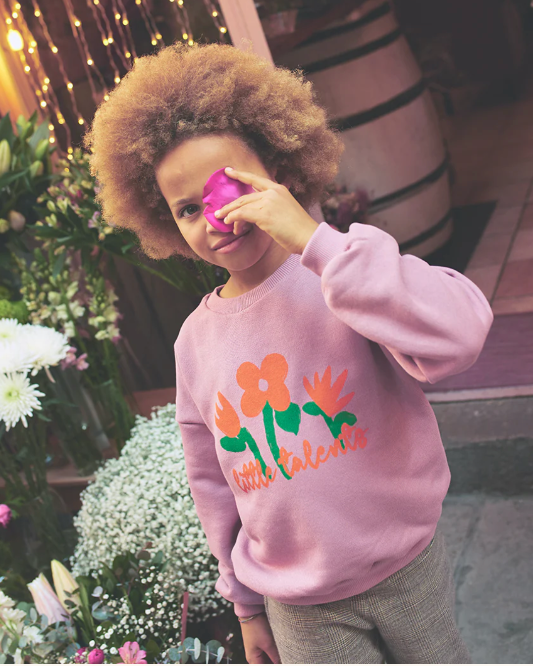 Little Talents - Pink flower sweatshirt