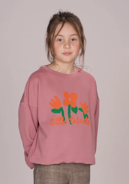 Little Talents - Pink flower sweatshirt