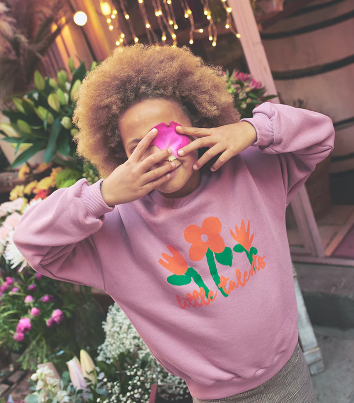 Little Talents - Pink flower sweatshirt