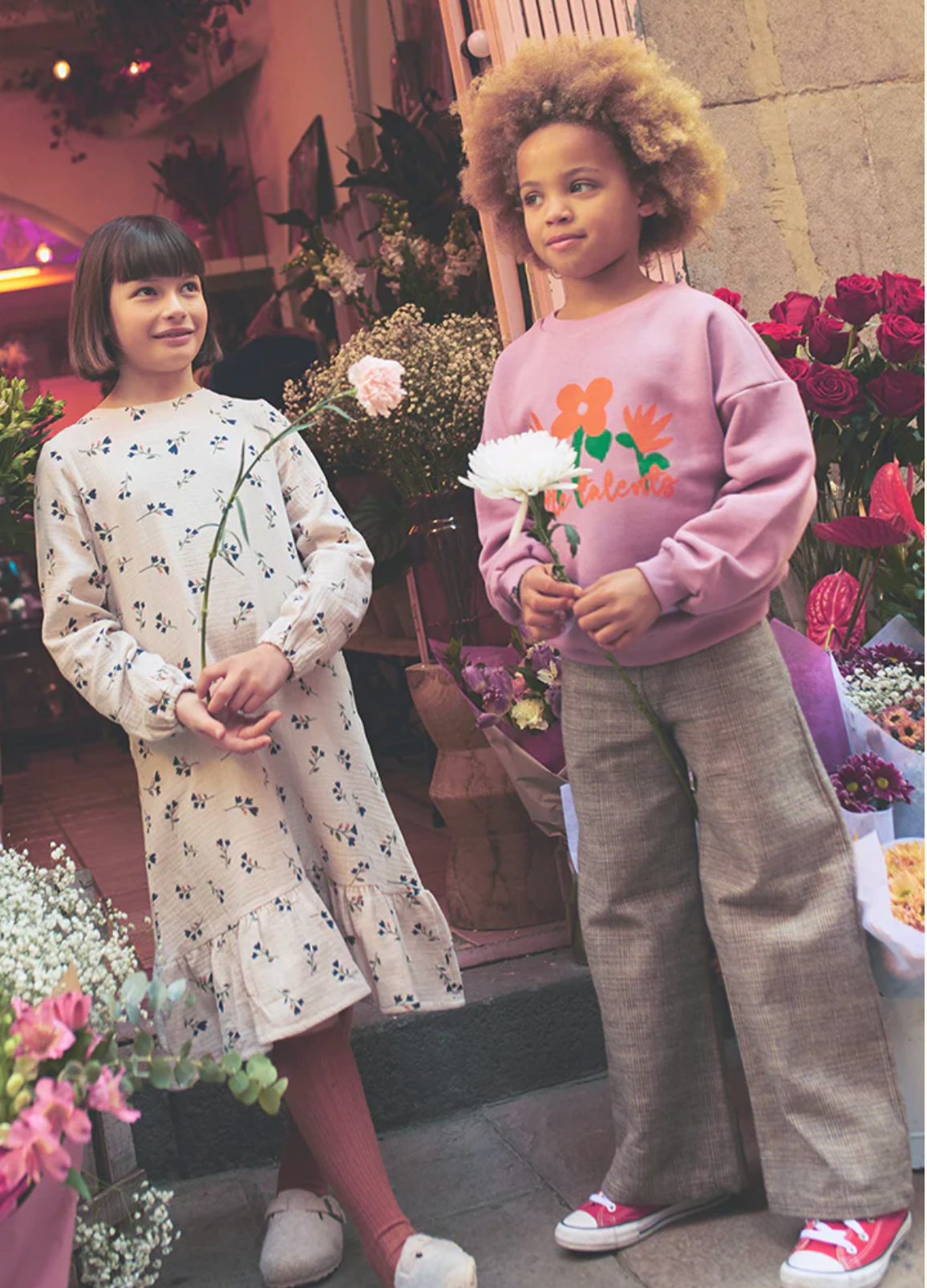 Little Talents - Pink flower sweatshirt