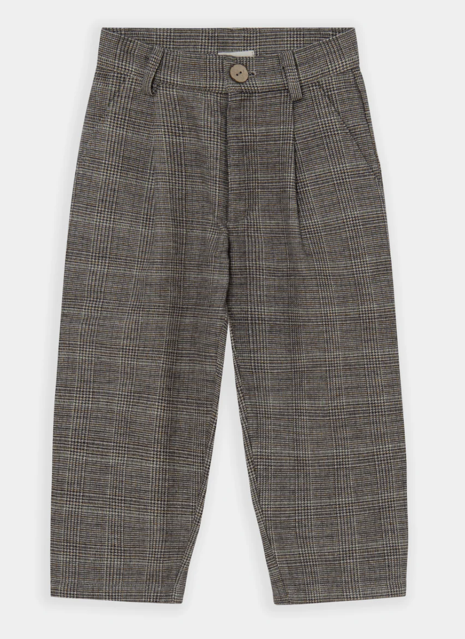 Little Talents - Brown checked baggy trouser