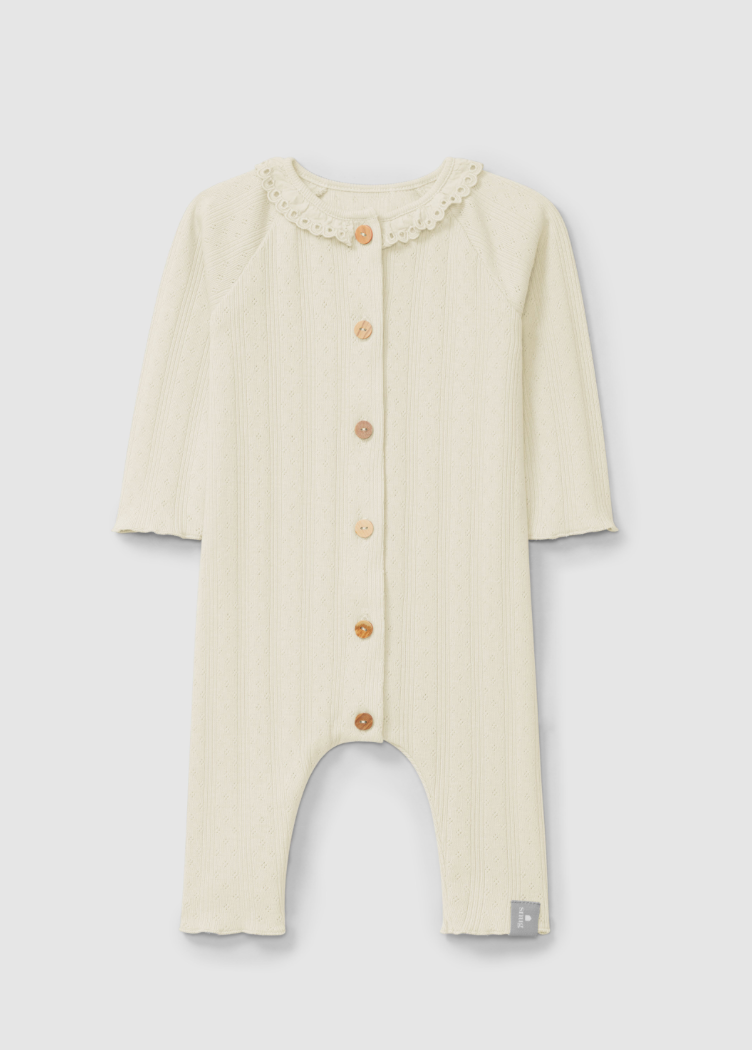 Ajour pattern romper naturel