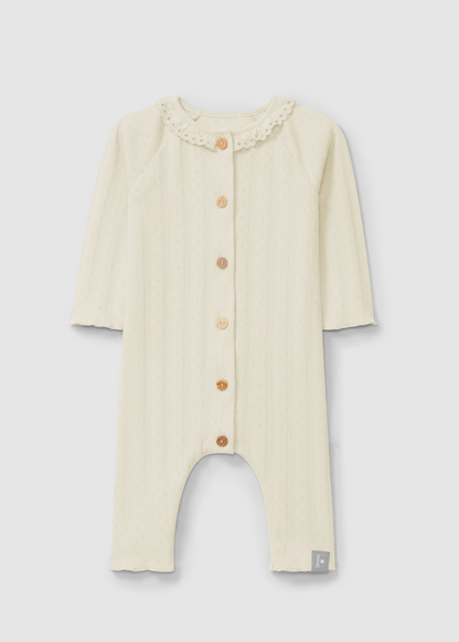 Ajour pattern romper naturel