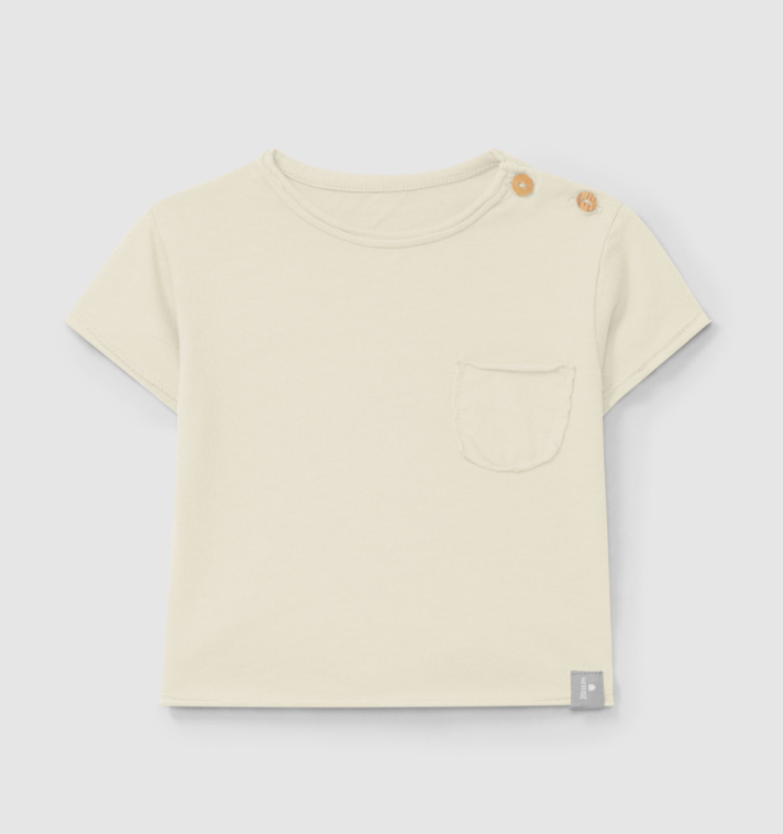 T-shirt met zakje - naturel