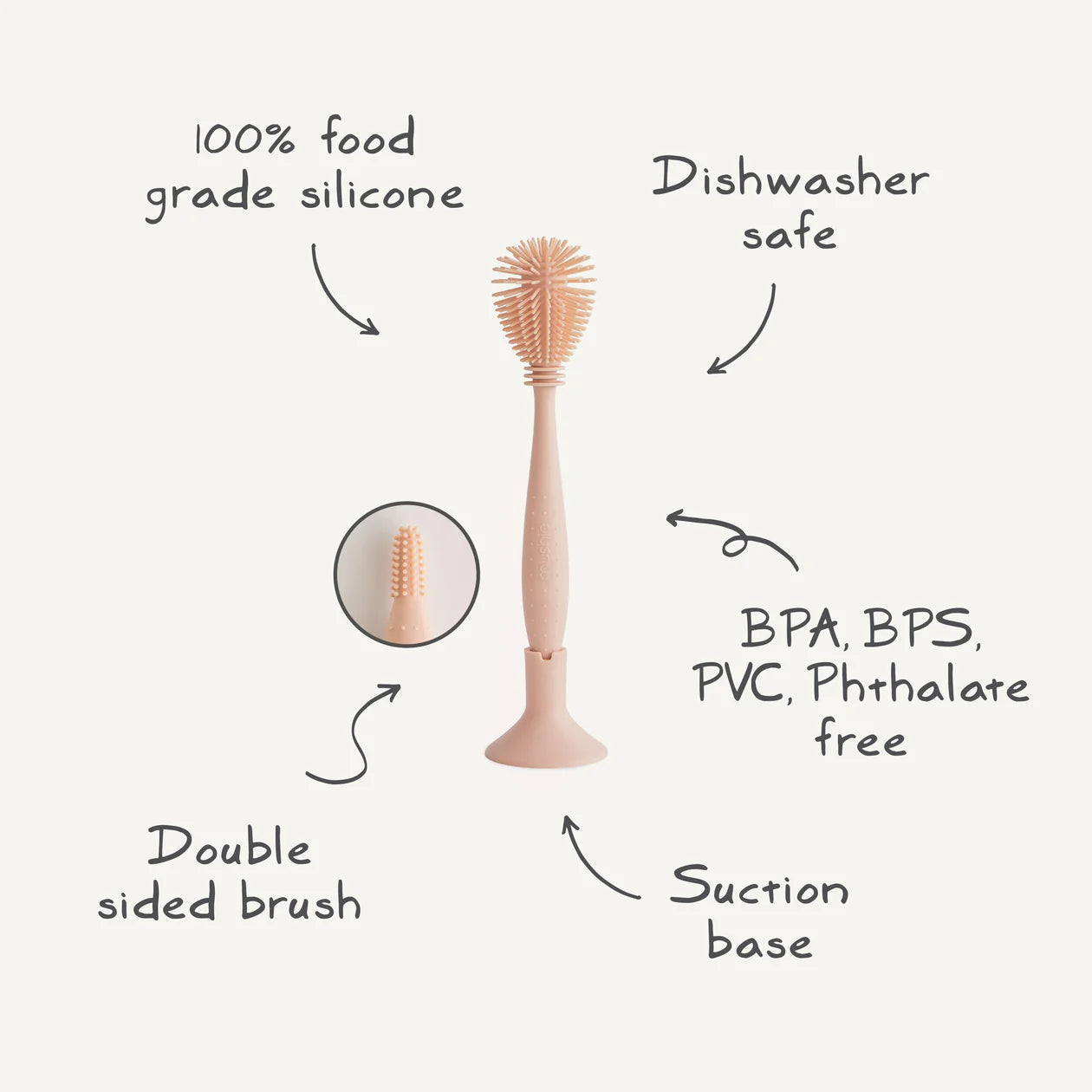 Flessenborstel silicone sand