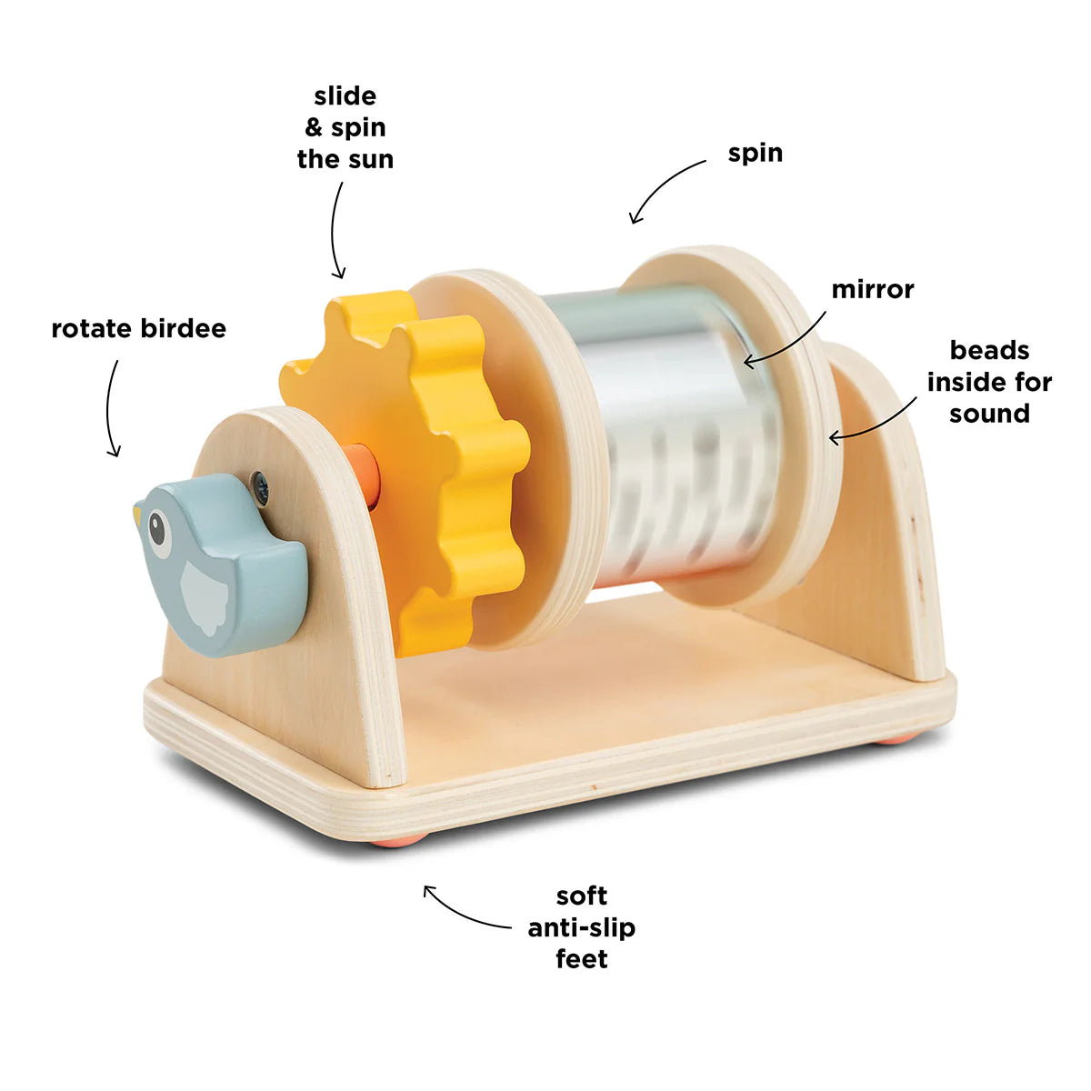 spinner activity toy - birdee - colour mix