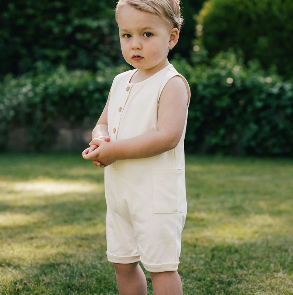 Uaua - Sleeveless Romper With Buttons - Crema