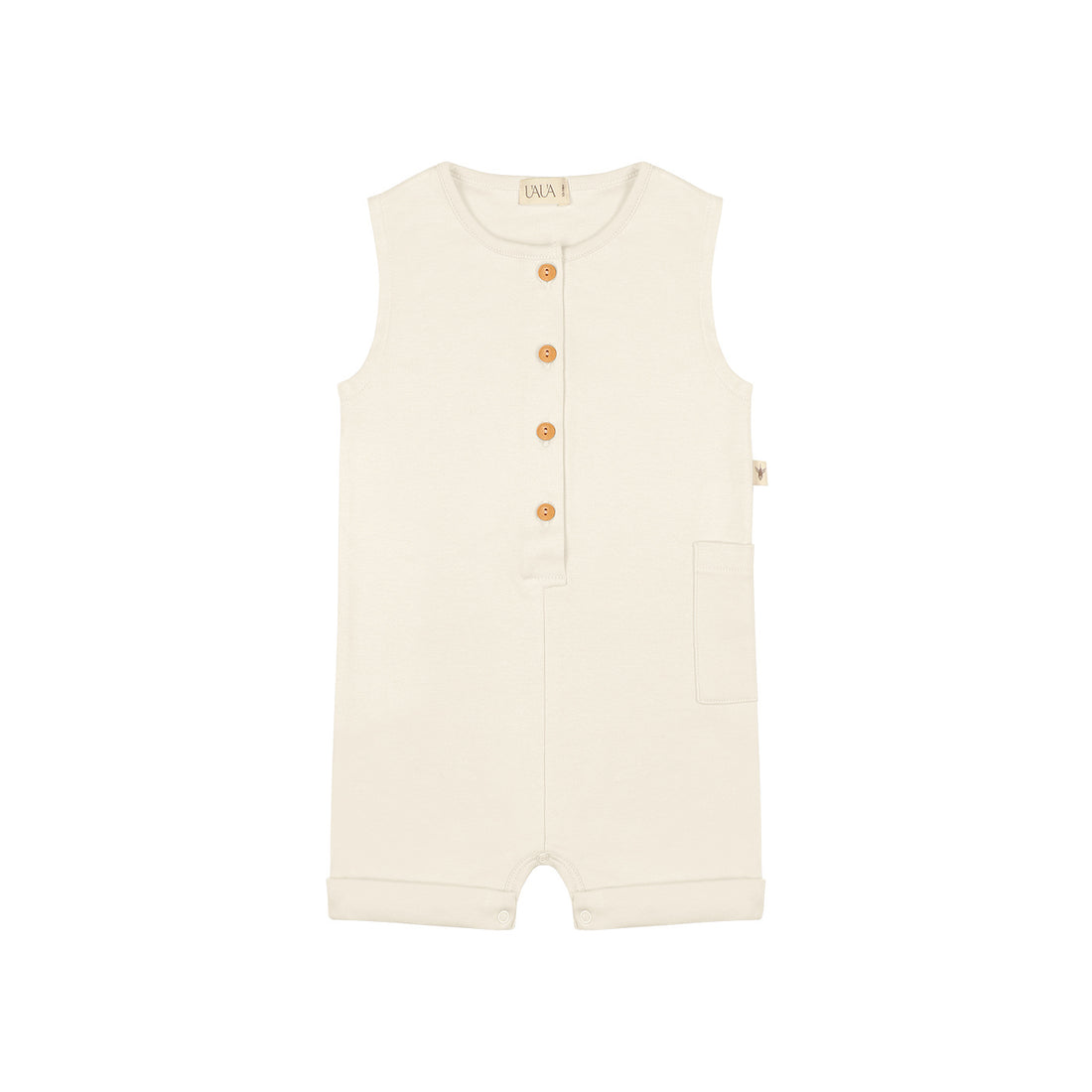 Uaua - Sleeveless Romper With Buttons - Crema