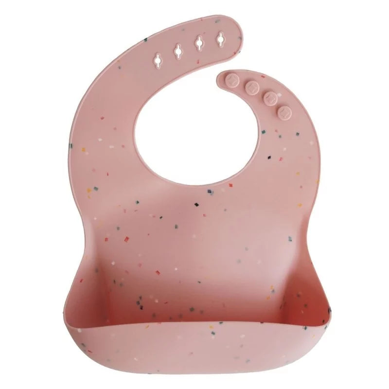 Mushie - Silicone bib - Powder pink confetti