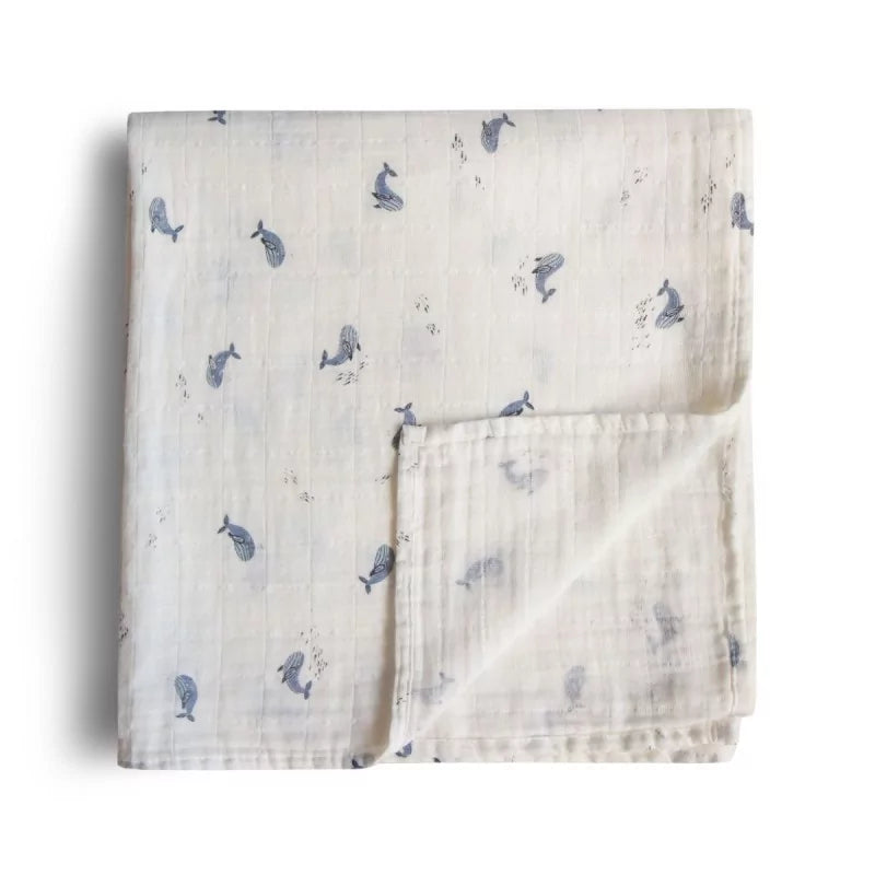 Mushie Swaddle Whale 120 x 120 cm