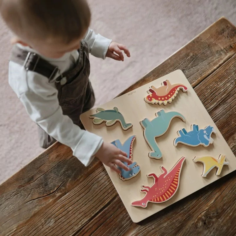 Mushie - Wooden dinosaur puzzle