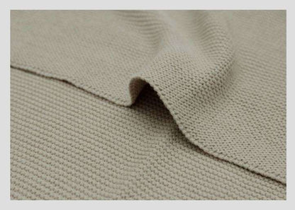 Deken wieg basic knit - olive green 75 x 100 cm