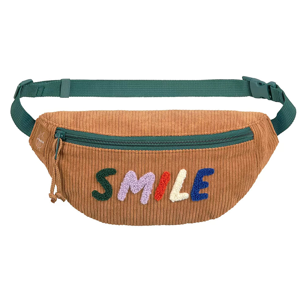 Lässig Heuptasje Mini Bum Bag Cord Little Gang Smile Caramel